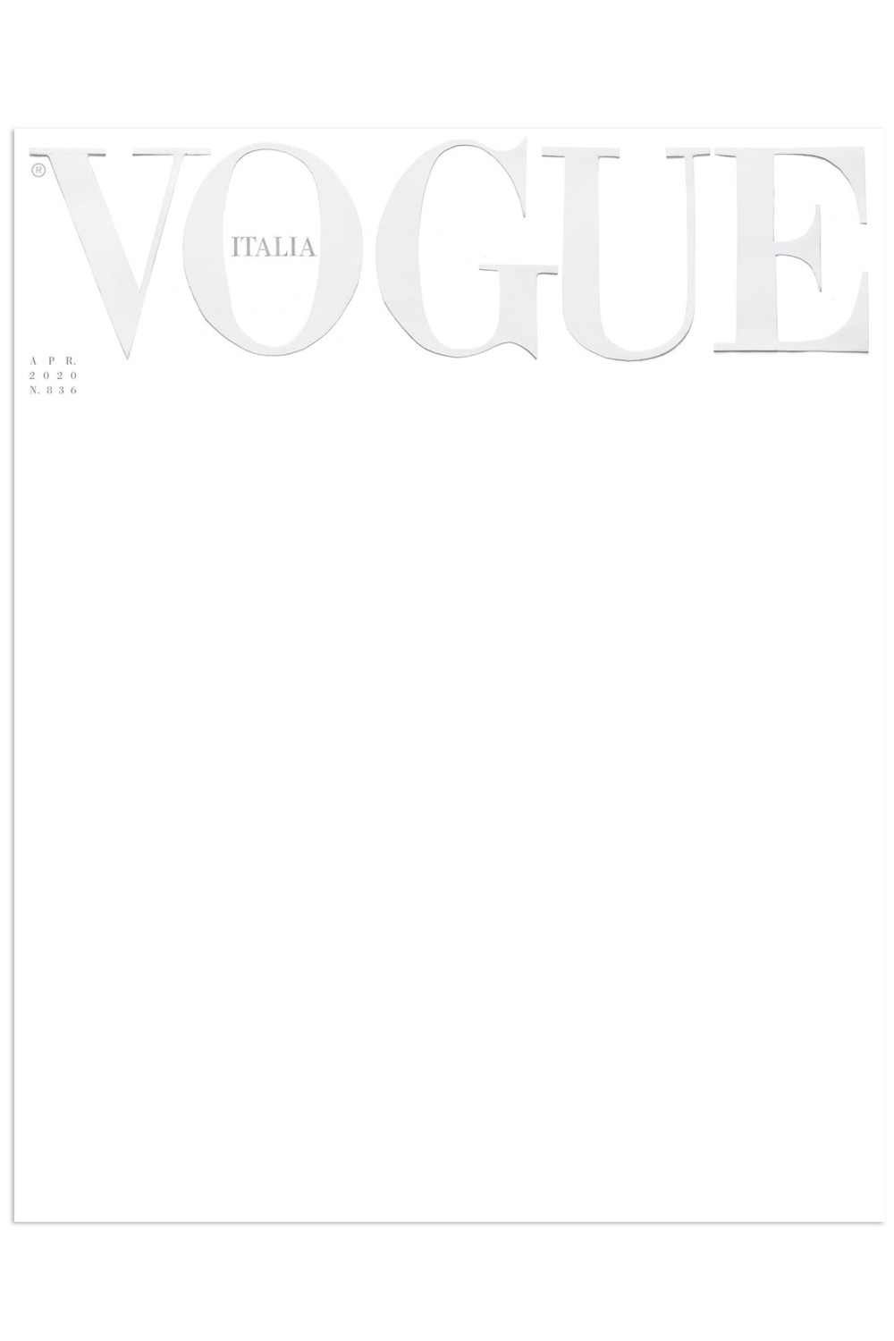 Vogue Italia cover-april 2020
